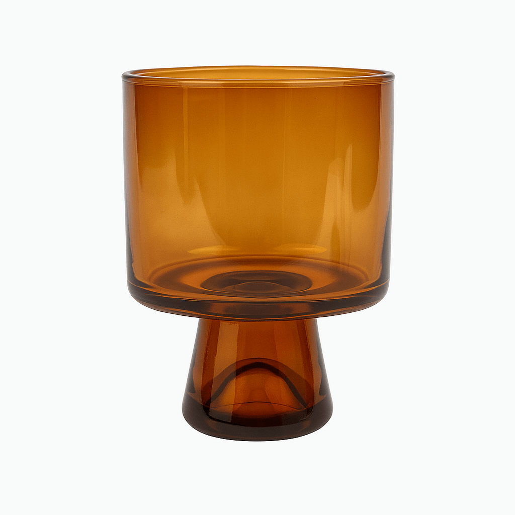 20cl Goblet Candle Glasses Amber - Box of 6