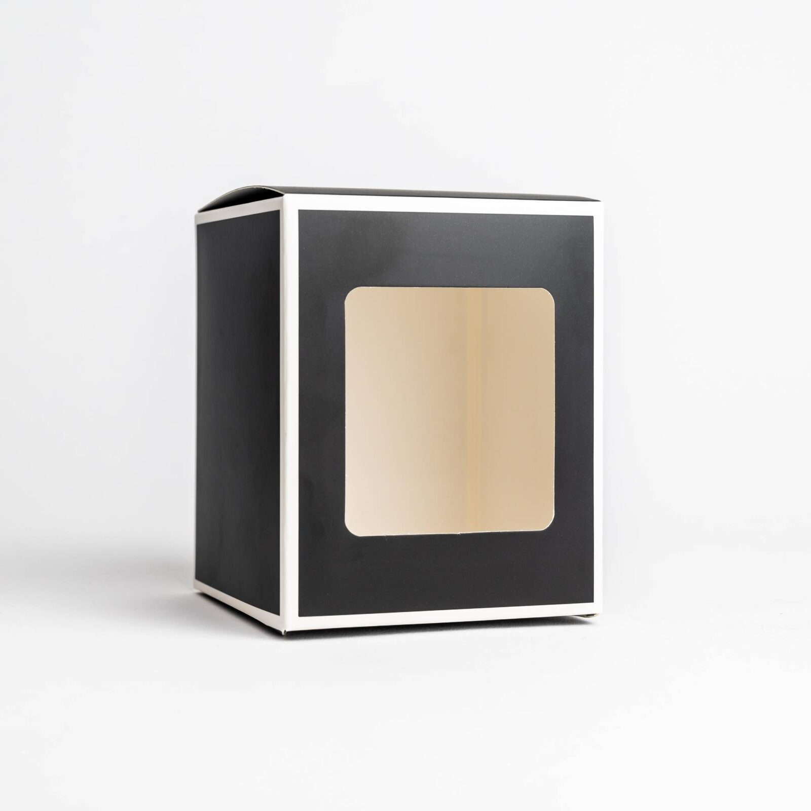 30cl Black Candle Box With White Rim & Window - Bag of 6