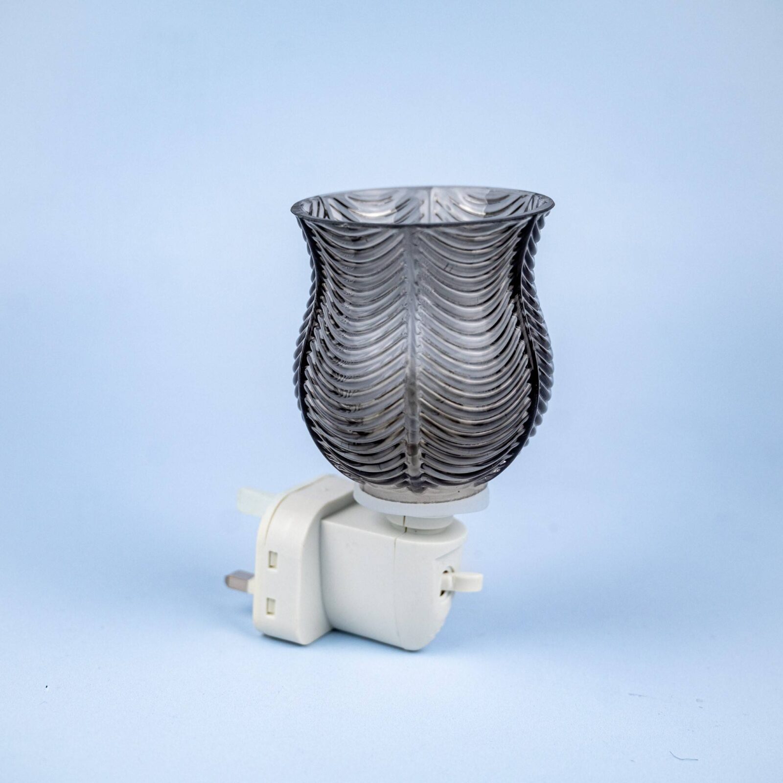 Wax Warmer Ribbed Glass Plug-In Smoke Black