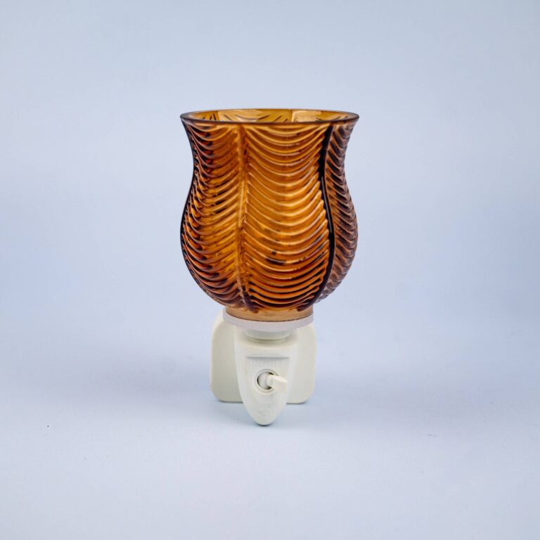 Wax Warmer Ribbed Glass Plug-In Amber
