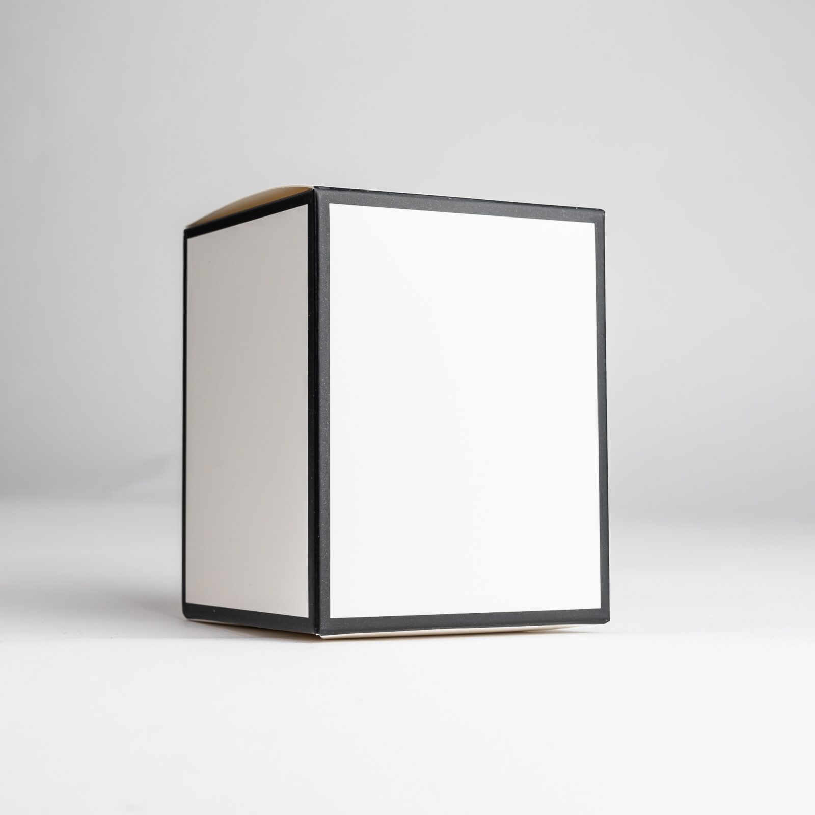 30cl White Candle Box With Black Rim