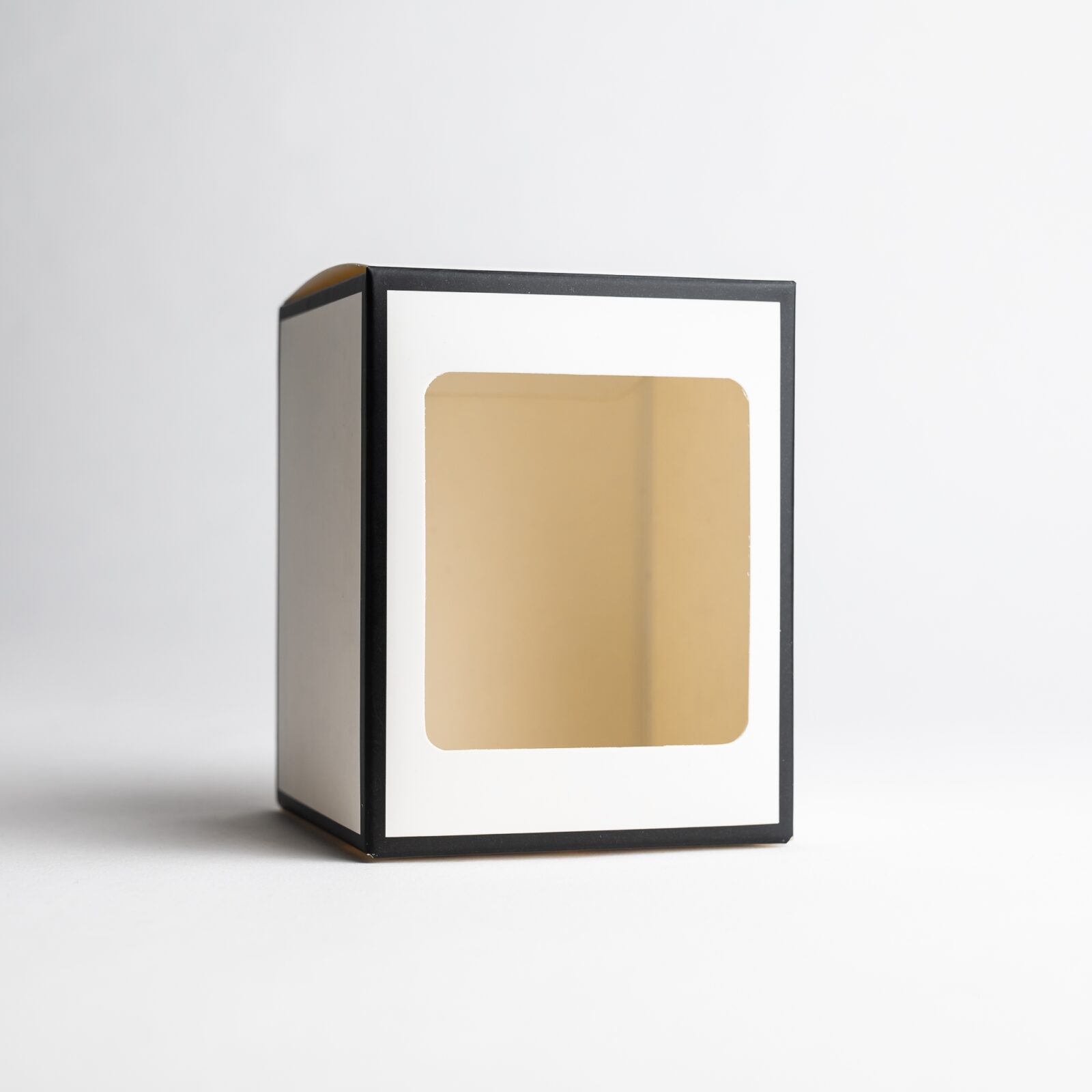 20cl White Candle Box With Black Rim With Window