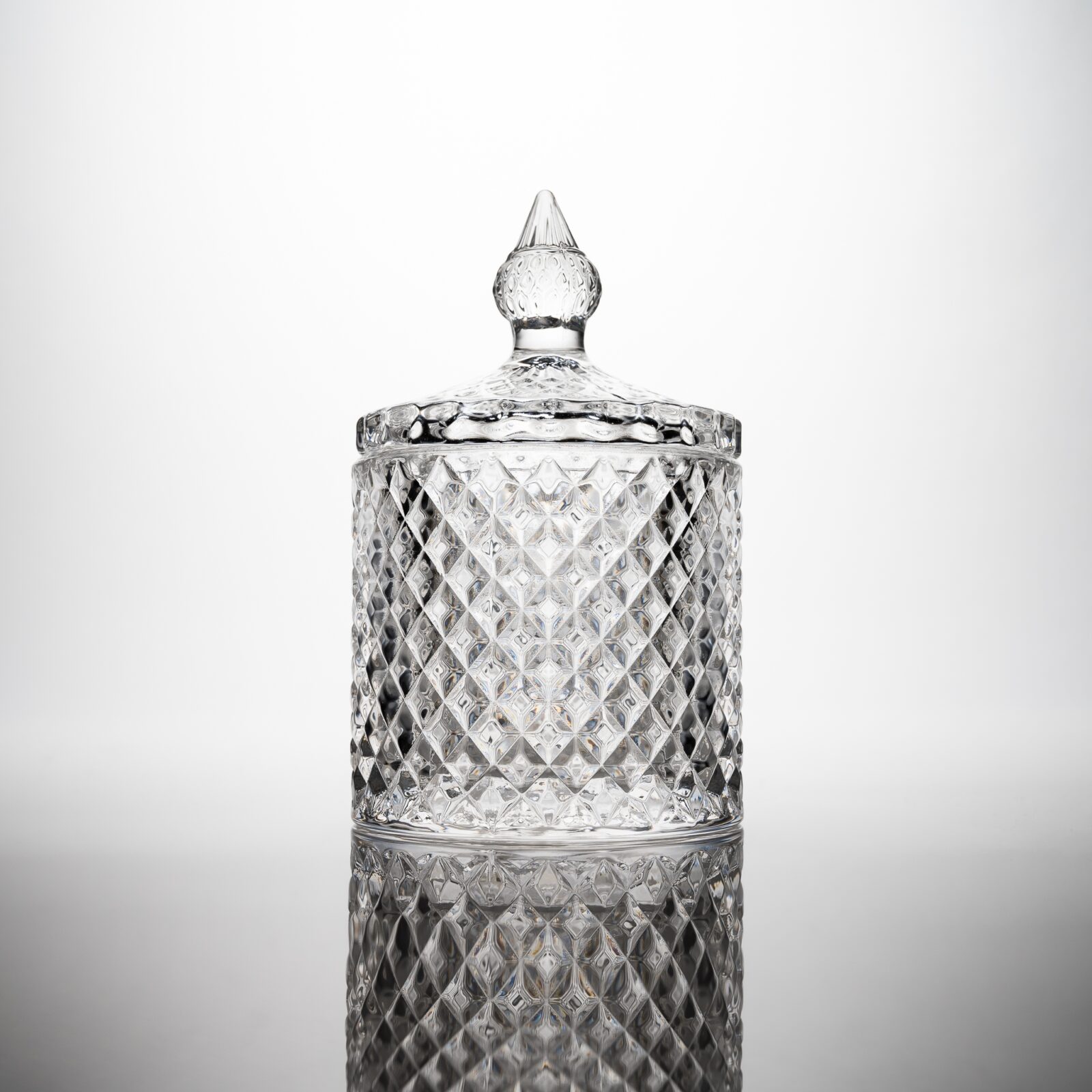 30cl Clear Geo Candle Glass