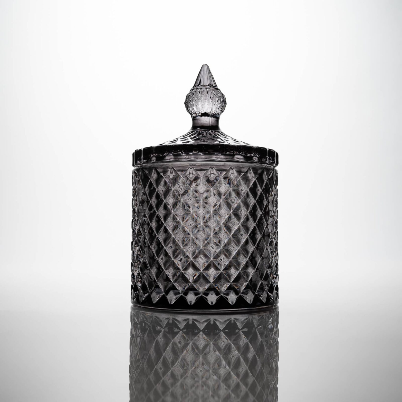 30cl Grey Geo Candle Glass