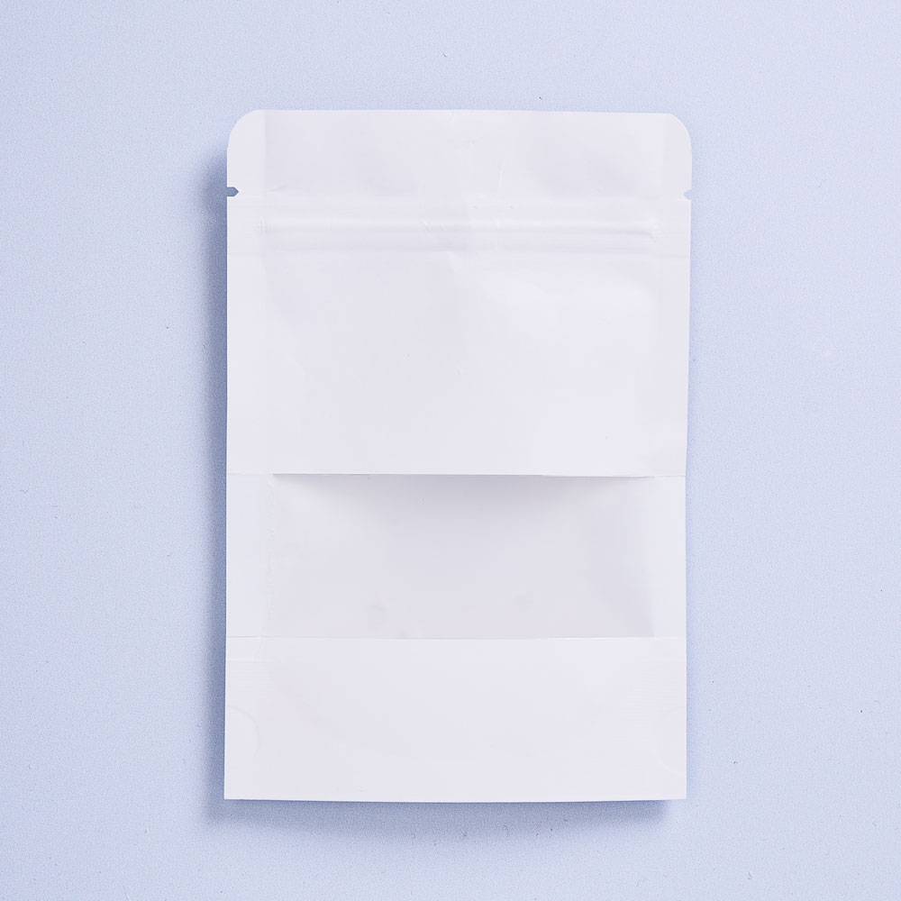 Resealable Kraft Bag With Window, Small (White) - Bag of 10